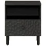 Solid black mango wood bedside table 40x33x46 cm by , Nightstands - Ref: Foro24-356825, Price: 41,22 €, Discount: %