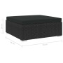 Sektionaler Fußhocker mit Kissen, 1 Stück, aus schwarzem synthetischem Rattan. von vidaXL, Modulare Sofas für den Außenbereic...