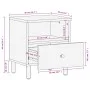 Solid black mango wood bedside table 40x33x46 cm by , Nightstands - Ref: Foro24-356825, Price: 41,22 €, Discount: %