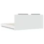 White engineered wood bed frame with headboard 160x200cm by , Beds and slatted bases - Ref: Foro24-3209905, Price: 209,92 €, ...