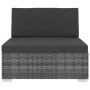 Central sectional seat with cushions 1 unit gray synthetic rattan by vidaXL, Modular outdoor sofas - Ref: Foro24-46795, Price...