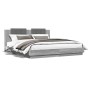 Cama con cabecero madera ingeniería gris Sonoma 200x200 cm de , Camas y somieres - Ref: Foro24-3209896, Precio: 252,66 €, Des...