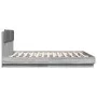 Sonoma gray engineered wood bed with headboard 200x200 cm by , Beds and slatted bases - Ref: Foro24-3209896, Price: 248,92 €,...