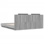 Sonoma gray engineered wood bed with headboard 200x200 cm by , Beds and slatted bases - Ref: Foro24-3209896, Price: 248,92 €,...