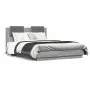 Sonoma gray engineered wood bed with headboard 120x190 cm by , Beds and slatted bases - Ref: Foro24-3209966, Price: 166,51 €,...