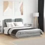 Sonoma gray engineered wood bed with headboard 120x190 cm by , Beds and slatted bases - Ref: Foro24-3209966, Price: 166,51 €,...