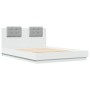 White engineered wood bed frame with headboard 120x200cm by , Beds and slatted bases - Ref: Foro24-3209926, Price: 166,27 €, ...