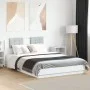 White engineered wood bed frame with headboard 120x200cm by , Beds and slatted bases - Ref: Foro24-3209926, Price: 163,80 €, ...
