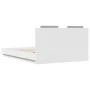 White engineered wood bed frame with headboard 120x200cm by , Beds and slatted bases - Ref: Foro24-3209926, Price: 163,80 €, ...