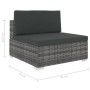 Central sectional seat with cushions 1 unit gray synthetic rattan by vidaXL, Modular outdoor sofas - Ref: Foro24-46795, Price...