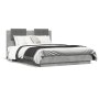 Concrete gray engineered wood bed with headboard 120x190 cm by , Beds and slatted bases - Ref: Foro24-3209964, Price: 171,61 ...