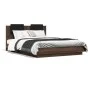 Oak brown engineered wood bed with headboard 120x200 cm by , Beds and slatted bases - Ref: Foro24-3209932, Price: 165,83 €, D...