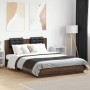 Oak brown engineered wood bed with headboard 120x200 cm by , Beds and slatted bases - Ref: Foro24-3209932, Price: 167,80 €, D...
