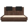 Oak brown engineered wood bed with headboard 120x200 cm by , Beds and slatted bases - Ref: Foro24-3209932, Price: 167,80 €, D...