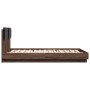 Oak brown engineered wood bed with headboard 120x200 cm by , Beds and slatted bases - Ref: Foro24-3209932, Price: 167,80 €, D...