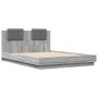 Sonoma-graues Holzwerkstoffbett mit Kopfteil 140 x 200 cm von , Betten und Lattenroste - Ref: Foro24-3209924, Preis: 175,10 €...