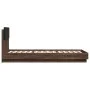 Oak brown engineered wood bed with headboard 100x200 cm by , Beds and slatted bases - Ref: Foro24-3209939, Price: 158,46 €, D...