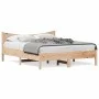 White pine wood bed frame with headboard 150x200cm by , Beds and slatted bases - Ref: Foro24-3216366, Price: 169,88 €, Discou...