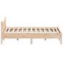 White pine wood bed frame with headboard 150x200cm by , Beds and slatted bases - Ref: Foro24-3216366, Price: 170,53 €, Discou...