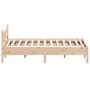 White pine wood bed frame with headboard 150x200cm by , Beds and slatted bases - Ref: Foro24-3216366, Price: 169,88 €, Discou...