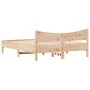 White pine wood bed frame with headboard 150x200cm by , Beds and slatted bases - Ref: Foro24-3216366, Price: 169,88 €, Discou...