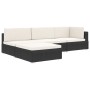 Sektionaler Fußhocker mit Kissen, 1 Stück, aus schwarzem synthetischem Rattan. von vidaXL, Modulare Sofas für den Außenbereic...