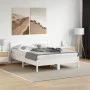 Bed frame with white pine wood headboard 160x200 cm by , Beds and slatted bases - Ref: Foro24-3216364, Price: 200,70 €, Disco...