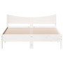 Bed frame with white pine wood headboard 160x200 cm by , Beds and slatted bases - Ref: Foro24-3216364, Price: 203,28 €, Disco...