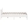 Bed frame with white pine wood headboard 160x200 cm by , Beds and slatted bases - Ref: Foro24-3216364, Price: 200,70 €, Disco...