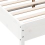 Bed frame with white pine wood headboard 160x200 cm by , Beds and slatted bases - Ref: Foro24-3216364, Price: 203,28 €, Disco...
