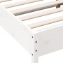 Bettgestell aus weißem Kiefernholz mit Kopfteil 200 x 200 cm von , Betten und Lattenroste - Ref: Foro24-3216358, Preis: 220,0...