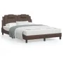 Bed frame with LED lights brown synthetic leather 120x200 cm by , Beds and slatted bases - Ref: Foro24-3214010, Price: 194,35...