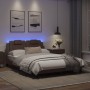 Bettgestell mit LED-Leuchten, braunes Kunstleder, 120 x 200 cm von , Betten und Lattenroste - Ref: Foro24-3214010, Preis: 194...