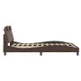 Bed frame with LED lights brown synthetic leather 120x200 cm by , Beds and slatted bases - Ref: Foro24-3214010, Price: 194,35...