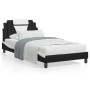 Estructura cama con LED cuero sintético negro blanco 100x200 cm de , Camas y somieres - Ref: Foro24-3214006, Precio: 133,44 €...