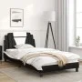 Estructura cama con LED cuero sintético negro blanco 100x200 cm de , Camas y somieres - Ref: Foro24-3214006, Precio: 131,71 €...
