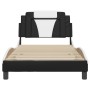 Estructura cama con LED cuero sintético negro blanco 100x200 cm de , Camas y somieres - Ref: Foro24-3214006, Precio: 133,44 €...