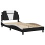 Bed frame with LED synthetic leather black white 100x200 cm by , Beds and slatted bases - Ref: Foro24-3214006, Price: 133,44 ...