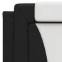 Estructura cama con LED cuero sintético negro blanco 100x200 cm de , Camas y somieres - Ref: Foro24-3214006, Precio: 131,71 €...