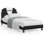 Bed frame with LED synthetic leather black white 80x200 cm by , Beds and slatted bases - Ref: Foro24-3213985, Price: 138,04 €...