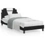 Bed frame with LED synthetic leather black white 80x200 cm by , Beds and slatted bases - Ref: Foro24-3213985, Price: 121,15 €...