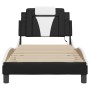 Bed frame with LED synthetic leather black white 80x200 cm by , Beds and slatted bases - Ref: Foro24-3213985, Price: 138,04 €...
