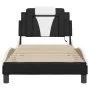 Bed frame with LED synthetic leather black white 80x200 cm by , Beds and slatted bases - Ref: Foro24-3213985, Price: 121,15 €...