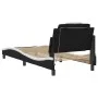 Bed frame with LED synthetic leather black white 80x200 cm by , Beds and slatted bases - Ref: Foro24-3213985, Price: 121,15 €...