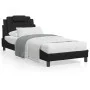 Bed frame with LED lights black synthetic leather 90x190 cm by , Beds and slatted bases - Ref: Foro24-3213987, Price: 148,68 ...