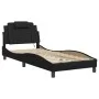 Bed frame with LED lights black synthetic leather 90x190 cm by , Beds and slatted bases - Ref: Foro24-3213987, Price: 148,68 ...