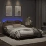 Bed frame with LED cappuccino synthetic leather 120x200 cm by , Beds and slatted bases - Ref: Foro24-3214012, Price: 220,22 €...