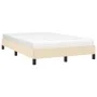 Cream fabric bed frame 120x190 cm by , Beds and slatted bases - Ref: Foro24-379487, Price: 94,77 €, Discount: %