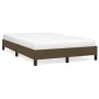 Estructura de cama tela marrón oscuro 120x190 cm de , Camas y somieres - Ref: Foro24-379485, Precio: 101,47 €, Descuento: %