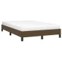 Estructura de cama tela marrón oscuro 120x190 cm de , Camas y somieres - Ref: Foro24-379485, Precio: 101,47 €, Descuento: %